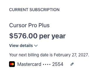 Cursor Pro Plus 年费账号（不提供原邮箱）
